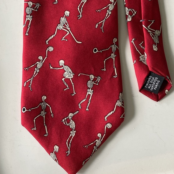 Antatomical Chart Co. Skeletons Plating Sports Tie. Silk. Made in USA - Picture 2 of 9